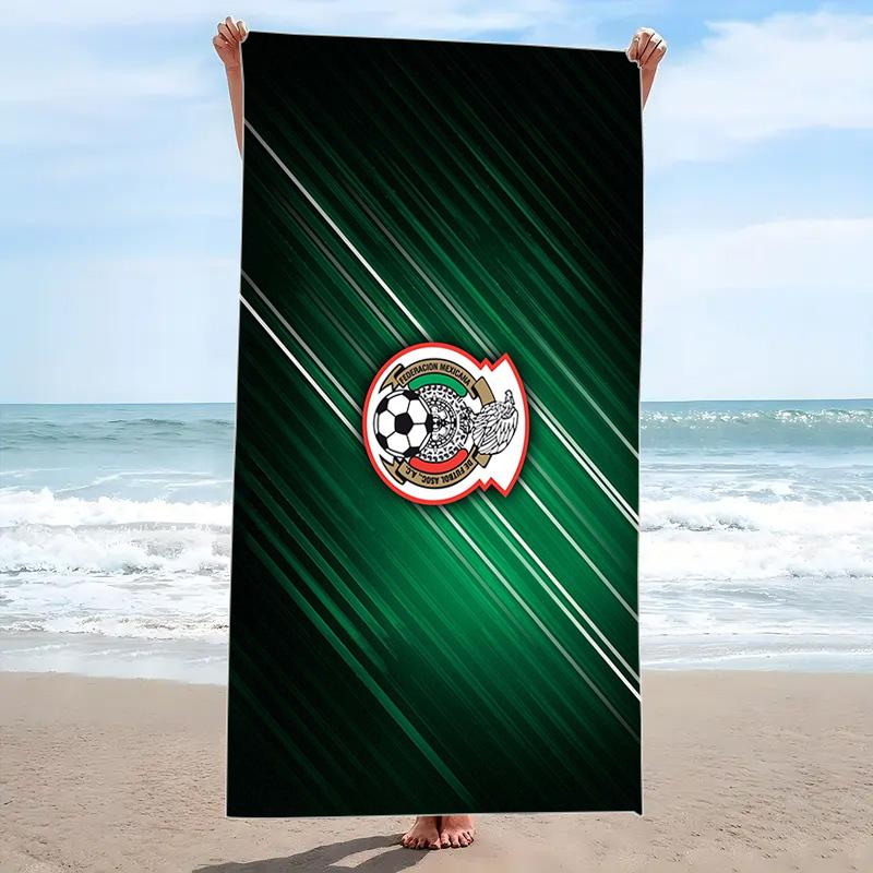 Logo Mexico American Football Print Beach Towel, Large Soft Quick Dry Towel for Beach Camping Swimming