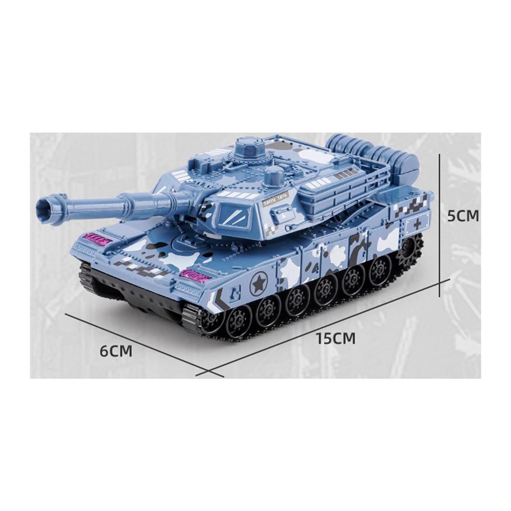 Mini Battle Tank Educational Toy Pull Back Vehicle Simulation Rotating Turret Sturdy PP