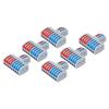 6PCS 2 In 8 Out Terminal Blocks 8 Way Butt Terminals Lever Electrical Wire Splicing Connectors 10mm Stripping