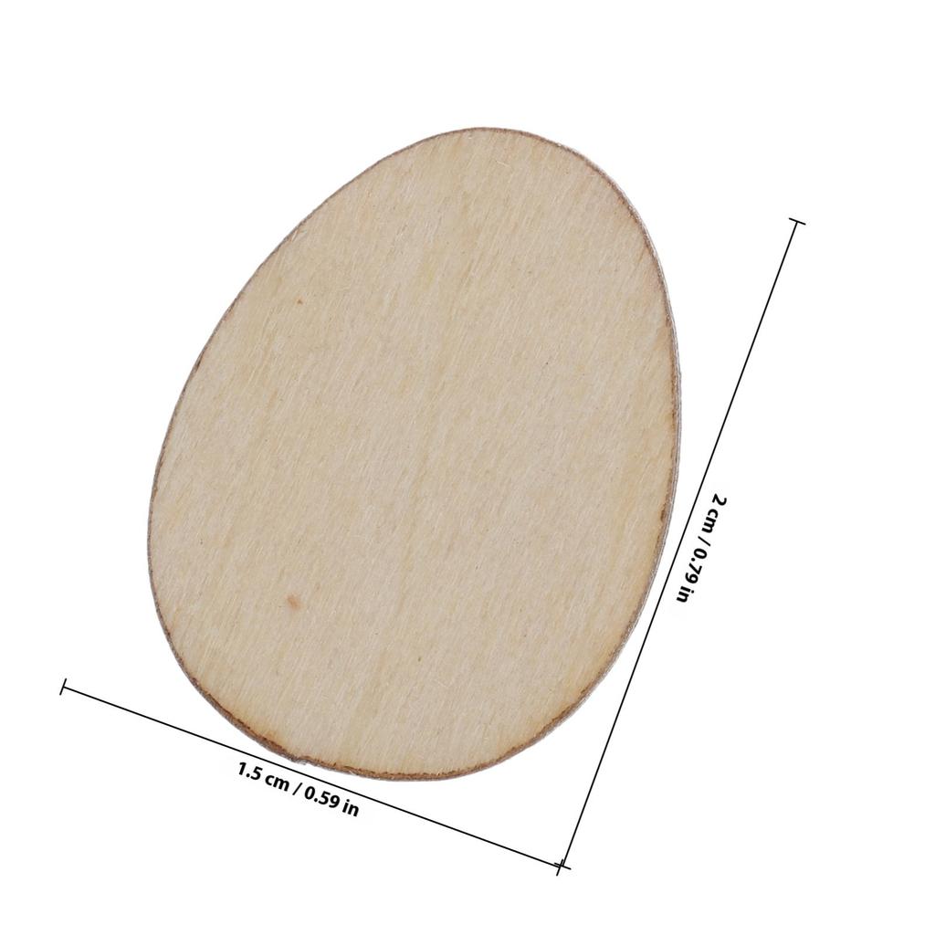 100Pcs Egg Shape Wood Crafts 30Mm Unfinished Lime Wood Pieces for DIY Decoration Craft Projects Wooden Cutouts for Signs Tags