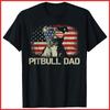 Pitbull Papa Amerikanische Flagge 4. Juli Geschenk Schwarzes Baumwoll-T-Shirt Unisex T-Shirt
