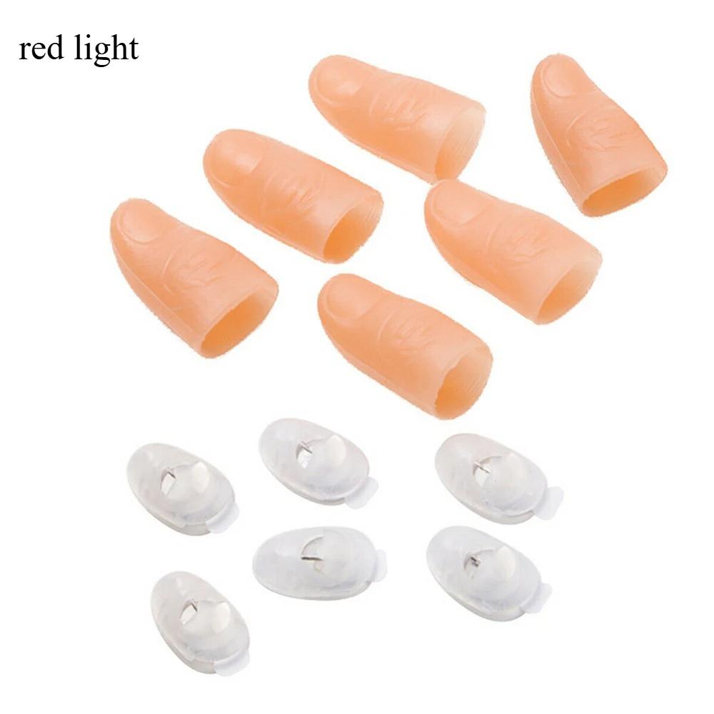 4/5/6Pcs Magic Light Up Finger LED Tricks Thumb Props Festival Party Novelty Funny Toys