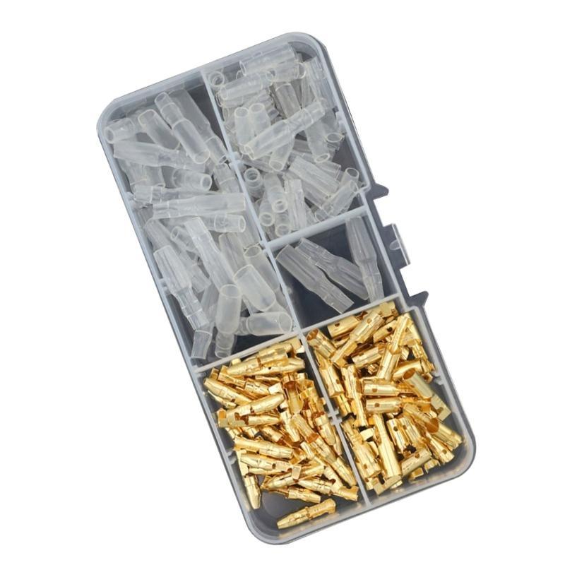 Male and Female Terminals Connector Block with Insulating Sleeves Double Wire Connectors Electric Crimp Terminals