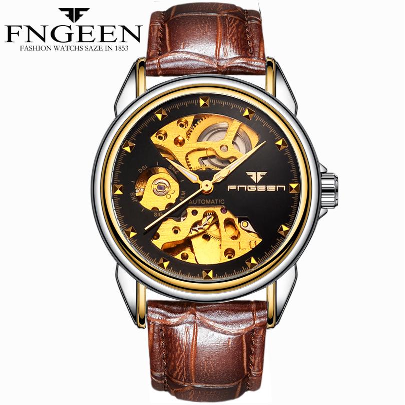 Couple Mechanical Watch Business Double-sided Hollow Men's Watch Waterproof Mechanical Gift Watch