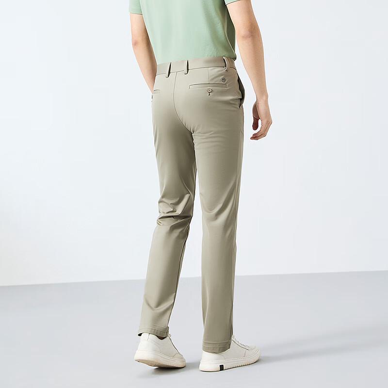 Septwolves Men's Silk Blend Straight-Leg Business Casual Pants