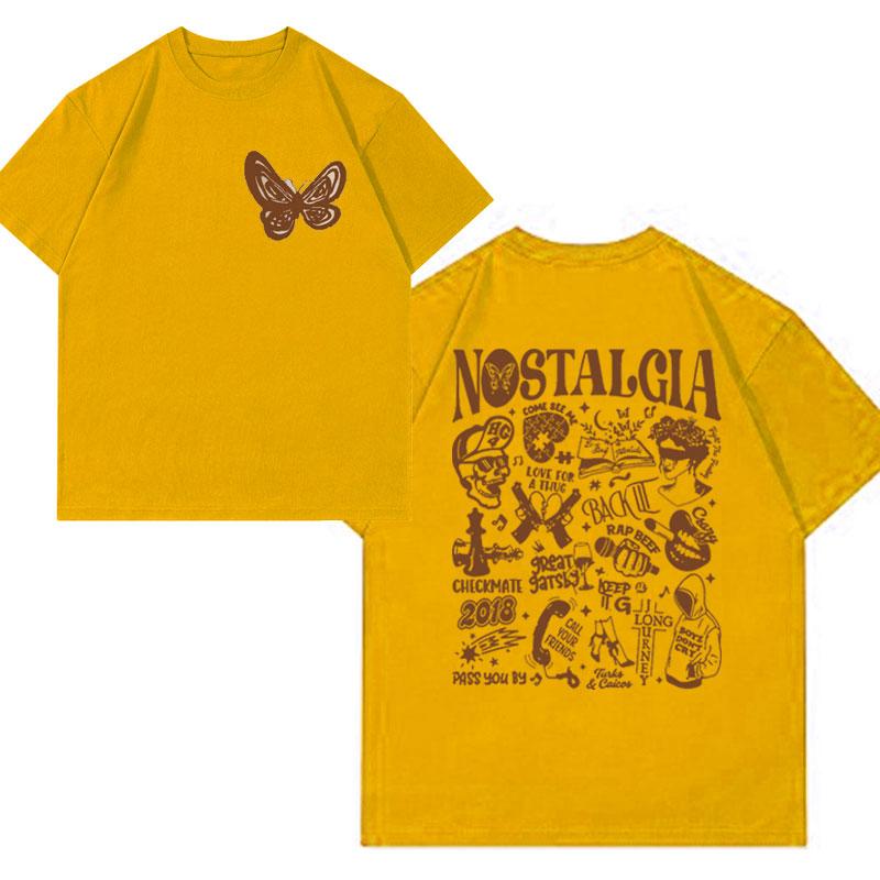 Rapper Rod Wave Nostalgia Butterfly T Shirt Men's Women's Clothes Harajuku Aesthetic Fashion T-shirt Hip Hop Streetwear Tshirts