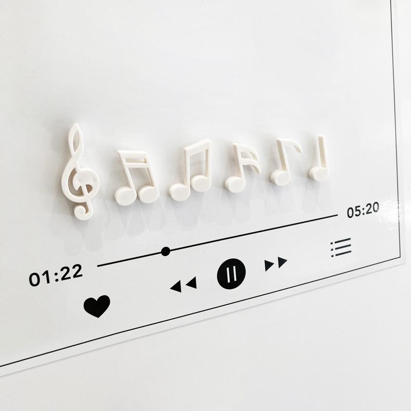 Ensemble de 6 aimants de réfrigérateur note de musique Aimant de réfrigérateur Autocollant magnétique pour photo message Note autocollante Décoration Bureau Maison Cuisine Cadeau
