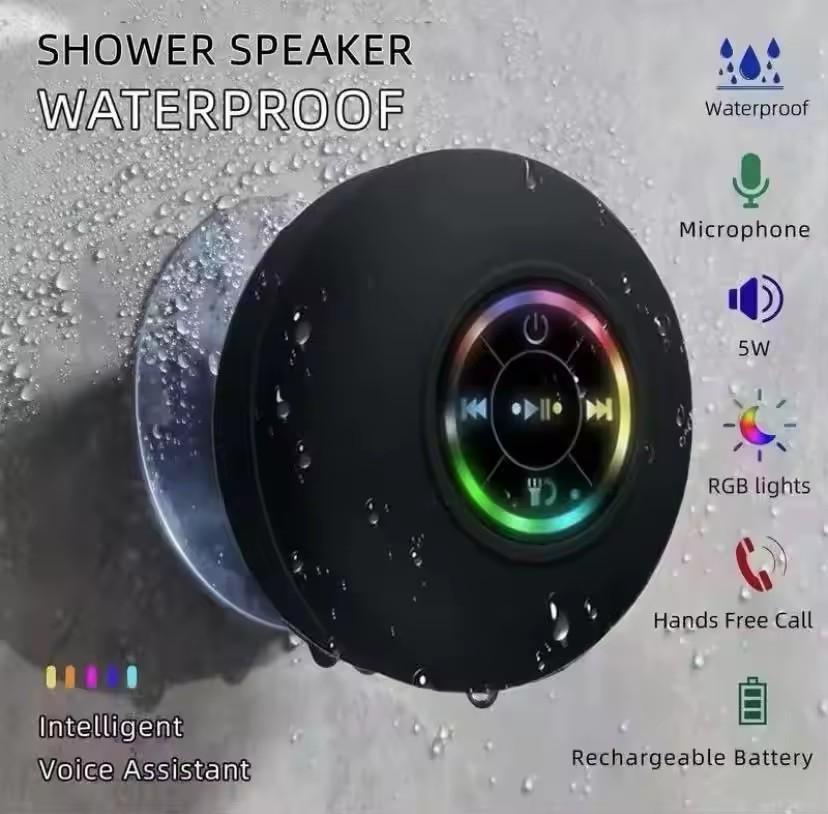 Altoparlante Bluetooth Mini Altoparlante da Doccia Subwoofer Impermeabile Vivavoce con Ventosa Microfono per Bagno Piscina Spiaggia Auto Telefono