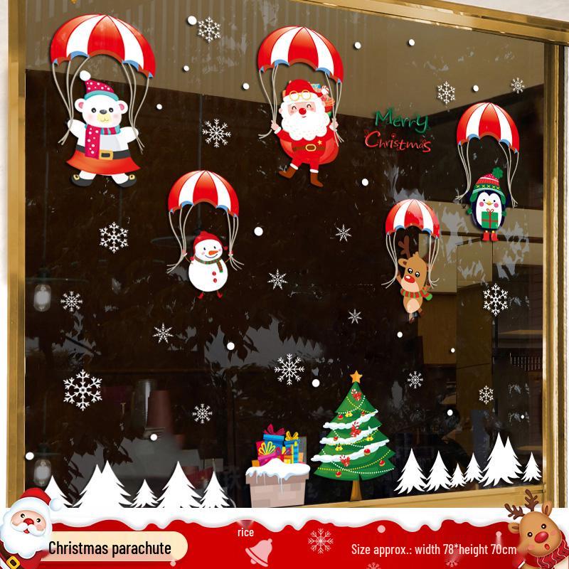 Christmas Tree Ornaments & Window Clings Set: Festive Static Stickers for Glass, Doors, and Holiday Decor