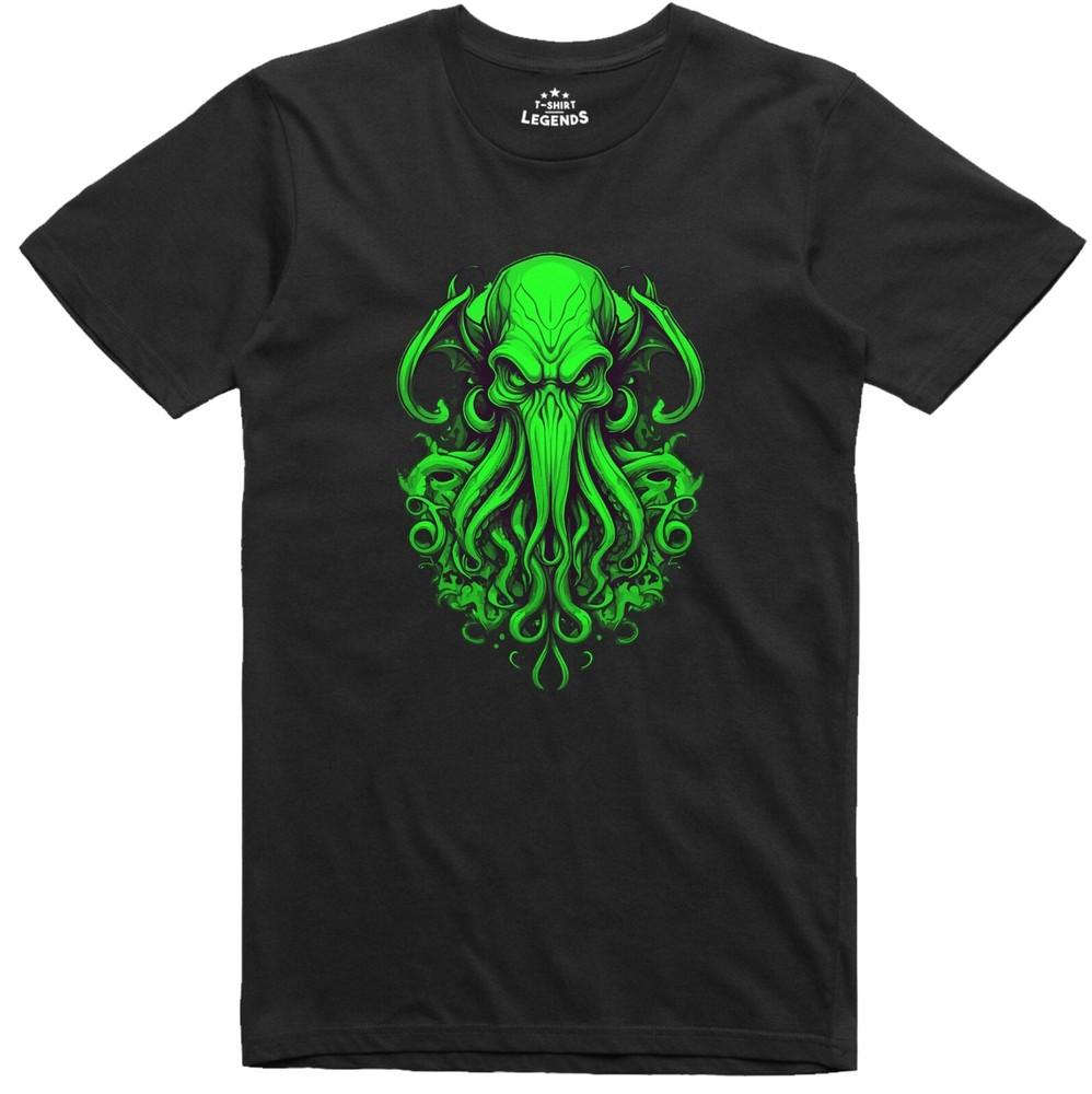Cthulhu Mens T-Shirt Horror Mythos Lovecraft Charachter Regular Fit Tee