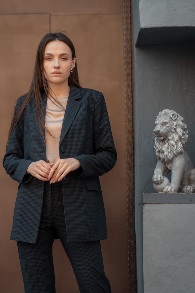 Rett blazer i gingham