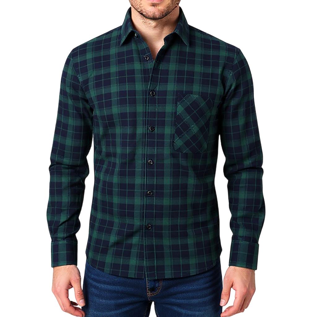 Men's Flannel Button-Up Jacket | Plaid, Fleece Lined, Chest Pockets ,Warm , Casual & Stylish | For Daily, Work & Weekend