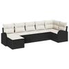 VidaXL Ensemble de sofa de jardin 7 pièces avec coussins en poly rotin noir 3346127