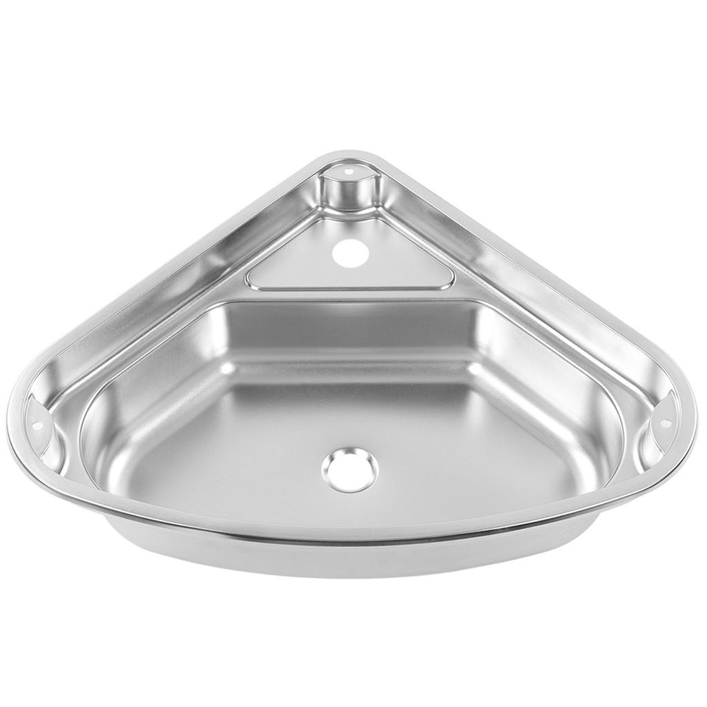 Triangular Kitchen Sink with 40mm Water Outlet 304 Stainless Steel Smooth Surface Easy Clean for RV