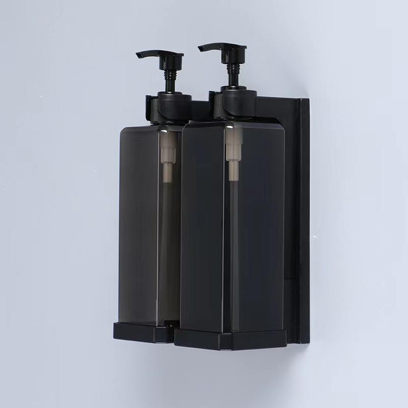Punch-Free Wall Soap Dispenser: Hotel Bathroom Shampoo & Shower Gel Lockable Rack with Manual Press