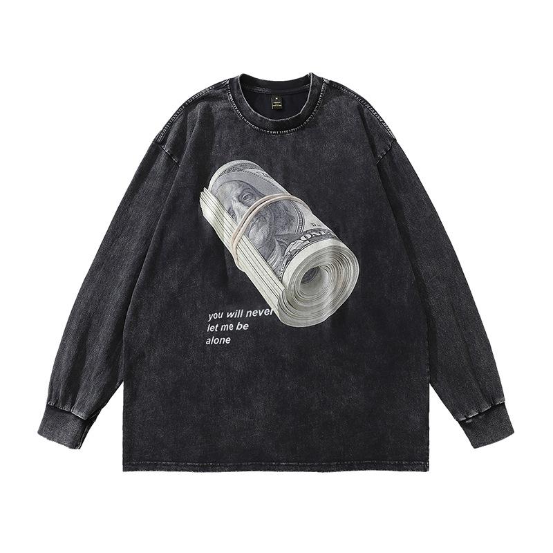 American Retro Hooded Sweater For Men And Women Autumn And Winter Trend Printing Washed Old Hoodies For Men And Women