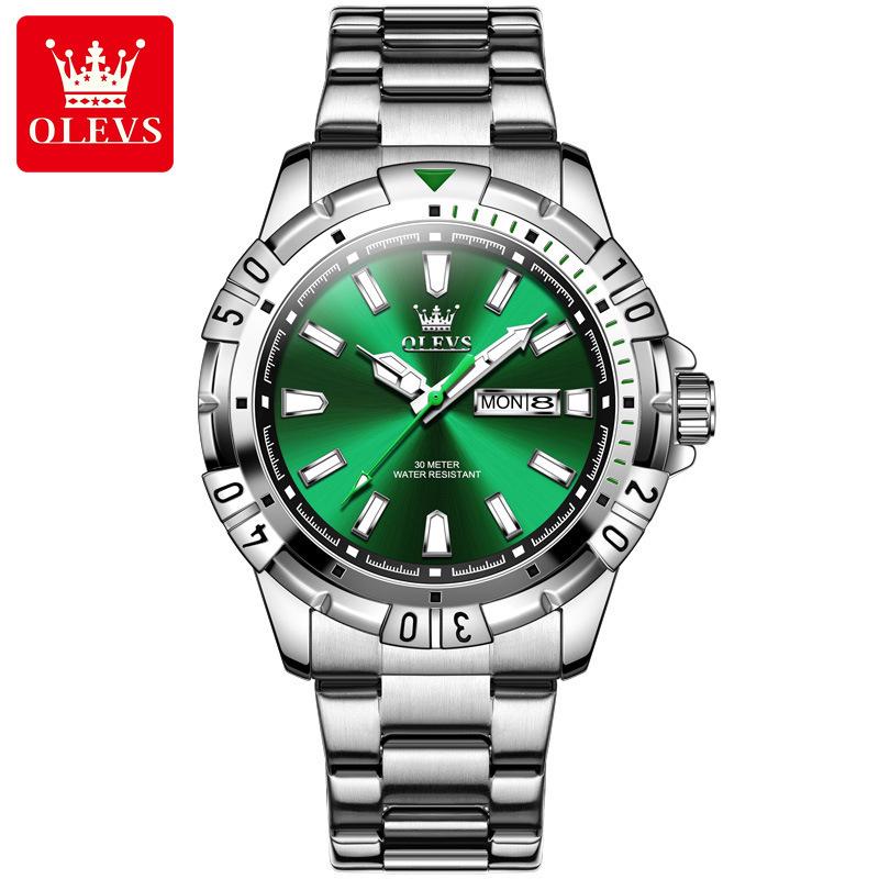 Oulisi Men's Green Submariner Quartz Waterproof Watch