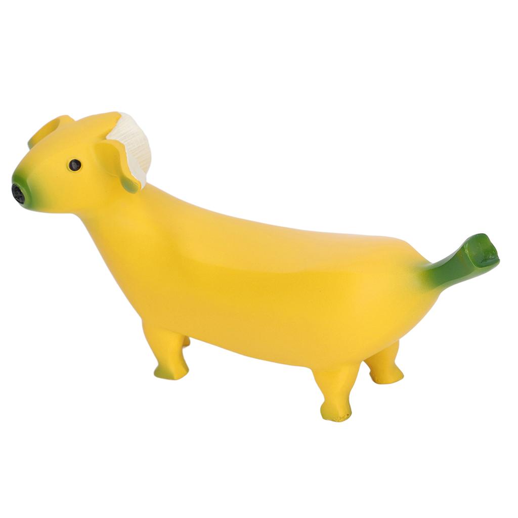 Banana Dog Sculpture Resin Funny Lovely Lightweight Banana Dog Art Decoration for Home Desktop L 20x9cm 7.9x3.5in