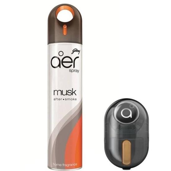 Godrej Aer Musk Room Spray (300 ML) & Car Freshener (45 Gm) Spray, Diffuser Set (2 X 172.5 Ml)