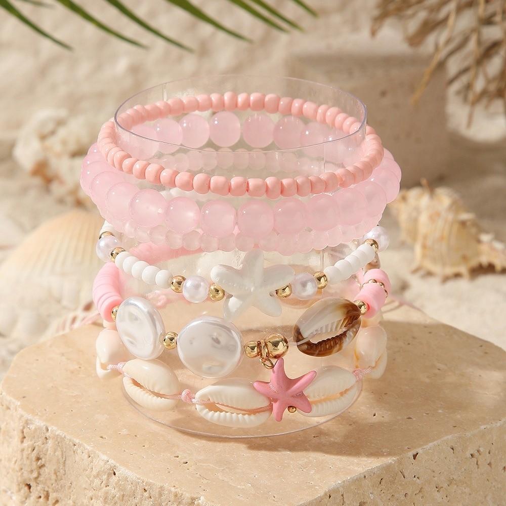 Bohemian Multilayer Shell Bracelets Starfish Wrap Charm Hand Chain New Conch Beaded Bangles Gifts