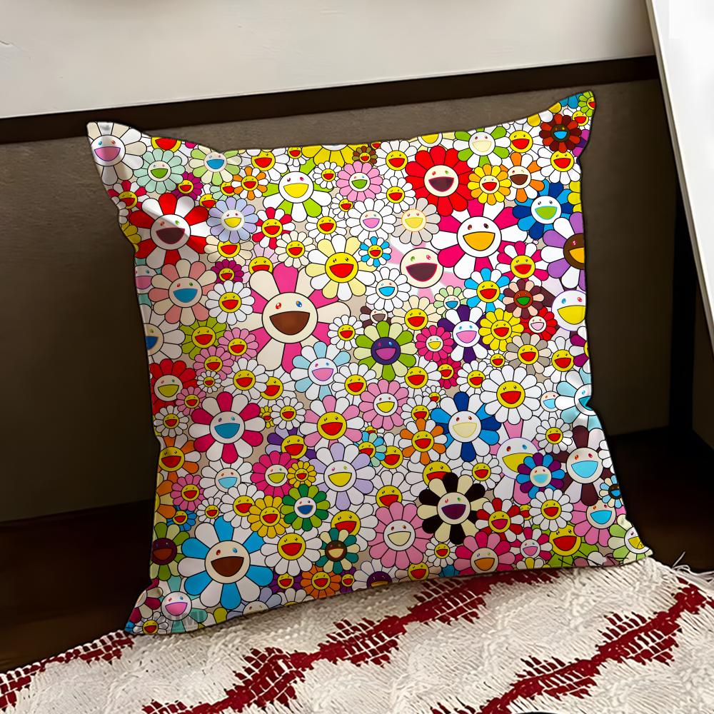 TTakashi MMurakami Cushion Cover Reversible Soft Durable Pillow Cover Home  Car MultiScene Use for Daily Comfort