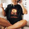 Autism TShirt Edgy Meme Y2K Cursed Graphic Tee Summer Mens and Womens Loose and Breathable Tshirt Top