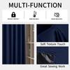 1-Panel Blackout Sun Protection Thermal Insulation Plain Linen Curtain with Hook,Living Room Office Bedroom Home Decor Curtains