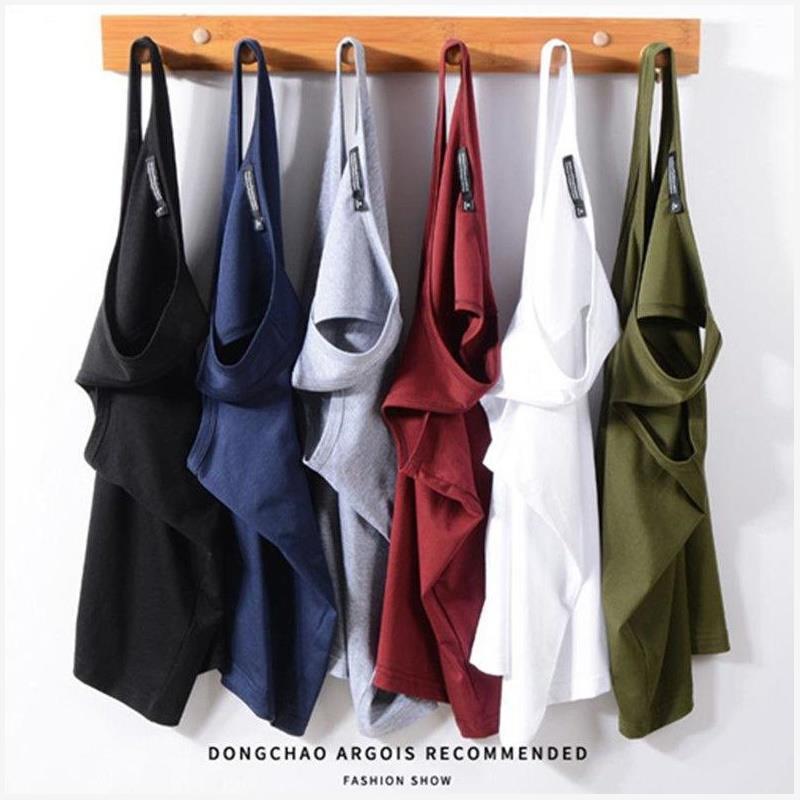 Men's 2026 Pure White Camisole Vest - Sweat-Absorbing Wide Shoulder Low-Cut Fashion Inner Wear