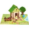 The Gardener's Shed 60 Pieces - JEUJURA - Natural Wood Construction Set, Mat and Accessories Included, 22x18.5x8.5 Cm