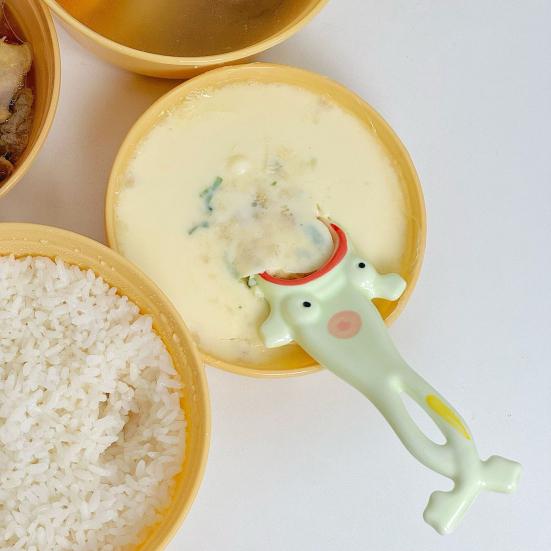 1/2Pcs Ugly Big Mouth Frog Ceramic Spoon Long Leg Frog Spoon