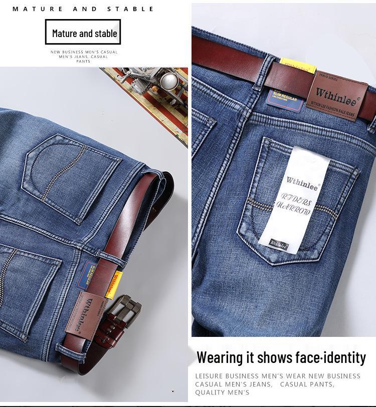 Men's 2024 Fleece-Lined Stretch Straight-Leg Pants for Spring & Autumn