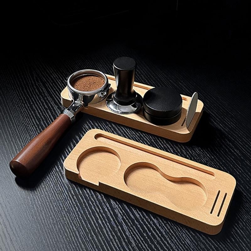 Natural Grinder Base Espresso Tamper Stand Solid Coffee Tamper Bases Wood Material Must Have Tool for Coffee Enthusiasts