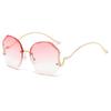 New Personality Trend Transparent Gradient Frameless Sunglasses UV400 UV Protection Beach Travel Driving Shades Eyeglasses
