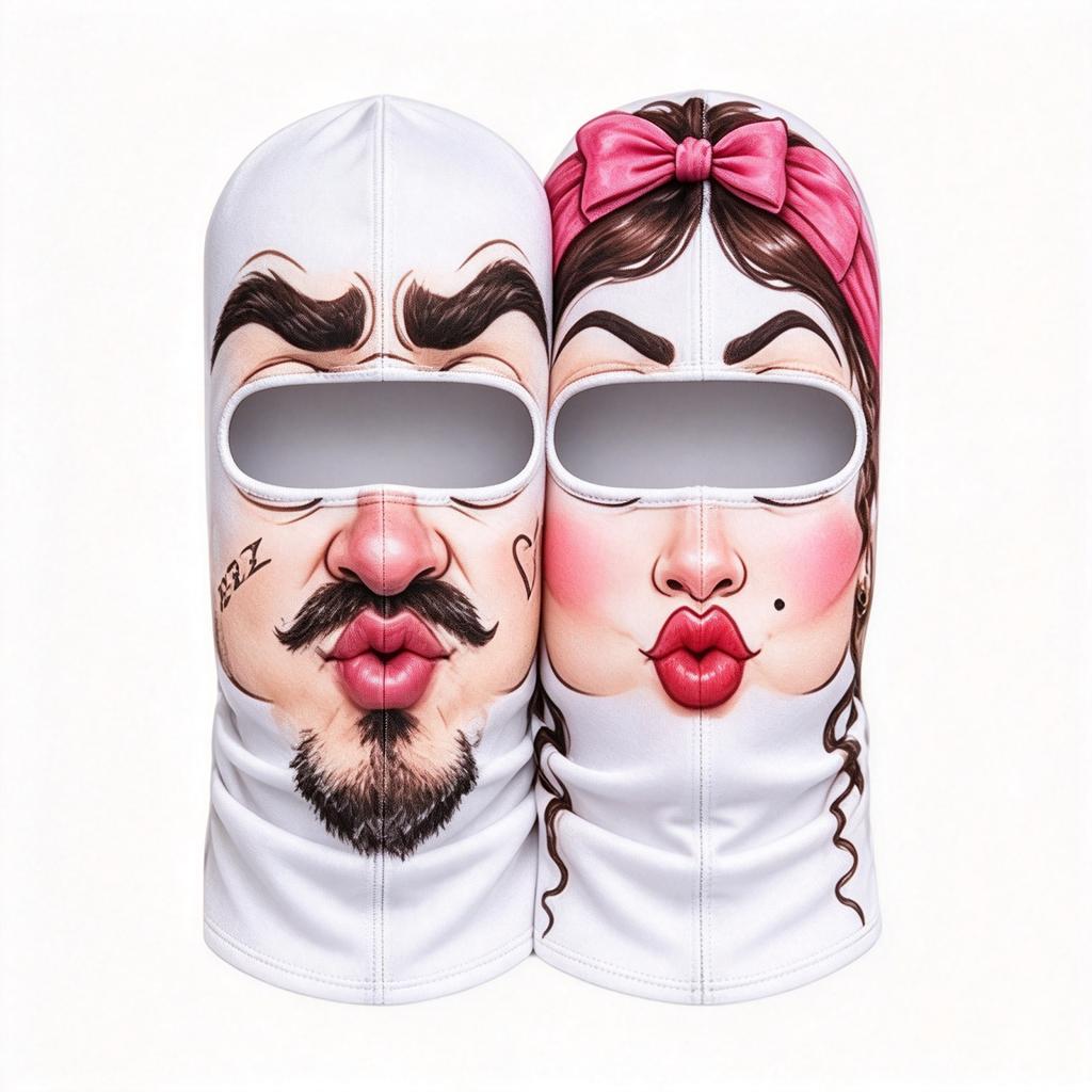 Funny Realistic Old Man Print Ski, 3D Full Face Winter Hat for Cold, Sunglasses Not Included