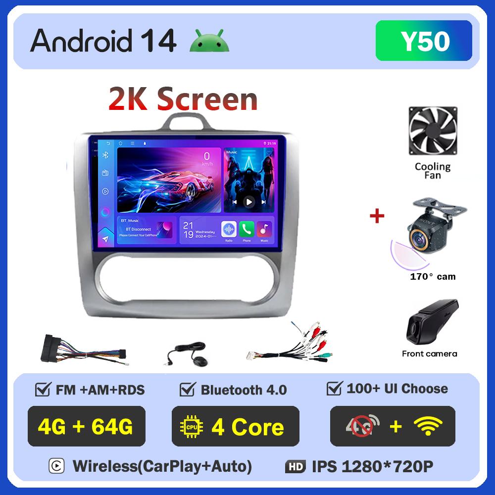 For Ford Focus 2 Mk2 2004-2011 Car Radio Player Car Carplay Screen Autoradio Mirror Link Car Intelligent Systems 8 Core RDS 4G