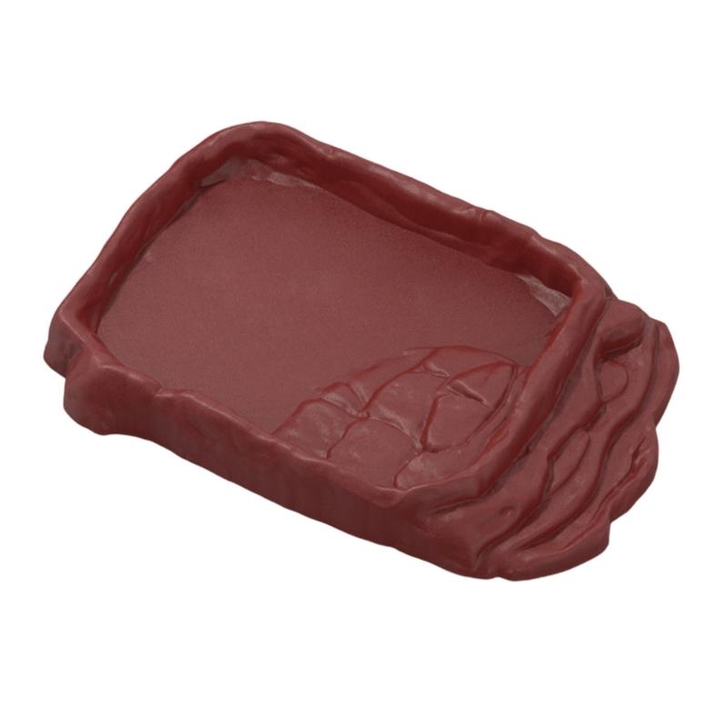 

Многоцелевая миска для рептилий с противоскользящим пандусом для гекконов, черепах, миска для еды и воды с текстурой имитации камня для ящериц S