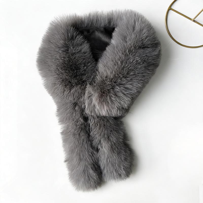 1Pcs Imitation Fox Fur Cold Resistant Collar Scarves Neck Warmers Plush Fluffy Fur Scarf Thicken Solid Color Warm Neckerchief