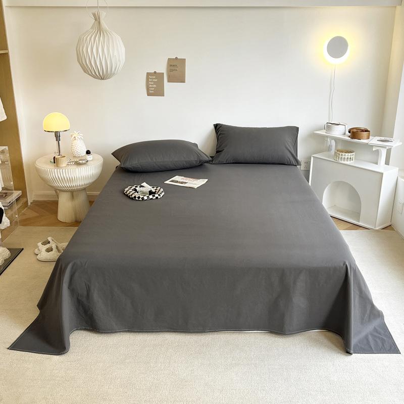 Ns Wind Solid Color Bed Sheet Single Piece Student Dormitory Simple Thickened Skin-friendly Double Bed All-inclusive