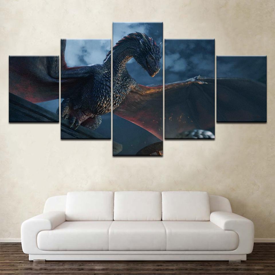 5 Piece The Bat On House Free Shipping  Wallpapers Modern Modular Poster Art Canvas Painting for Living Room Home Decor