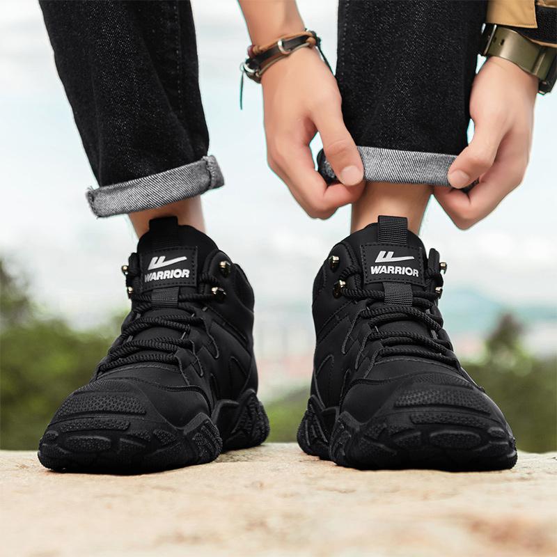 Warrior Casual Sports Fashion Versatile Trend Classic Durable Support Balance High-Top Hiking Shoes Men Hiking Shoes Black WXP(WZ)-265304