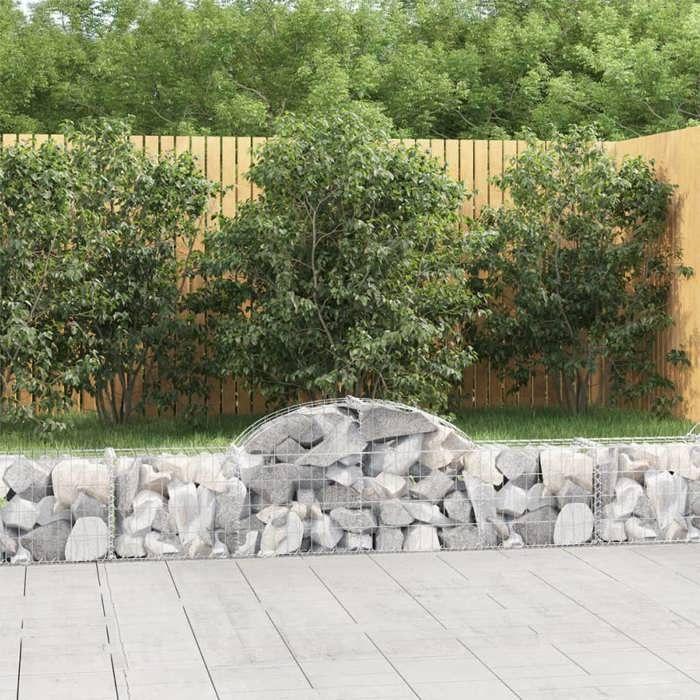 VidaXL Paniers à gabions arqués 4 pcs 200x30x40/60 cm Fer galvanisé, gabion, cage de gabion, panier de mur de gabion, mur de 3146049