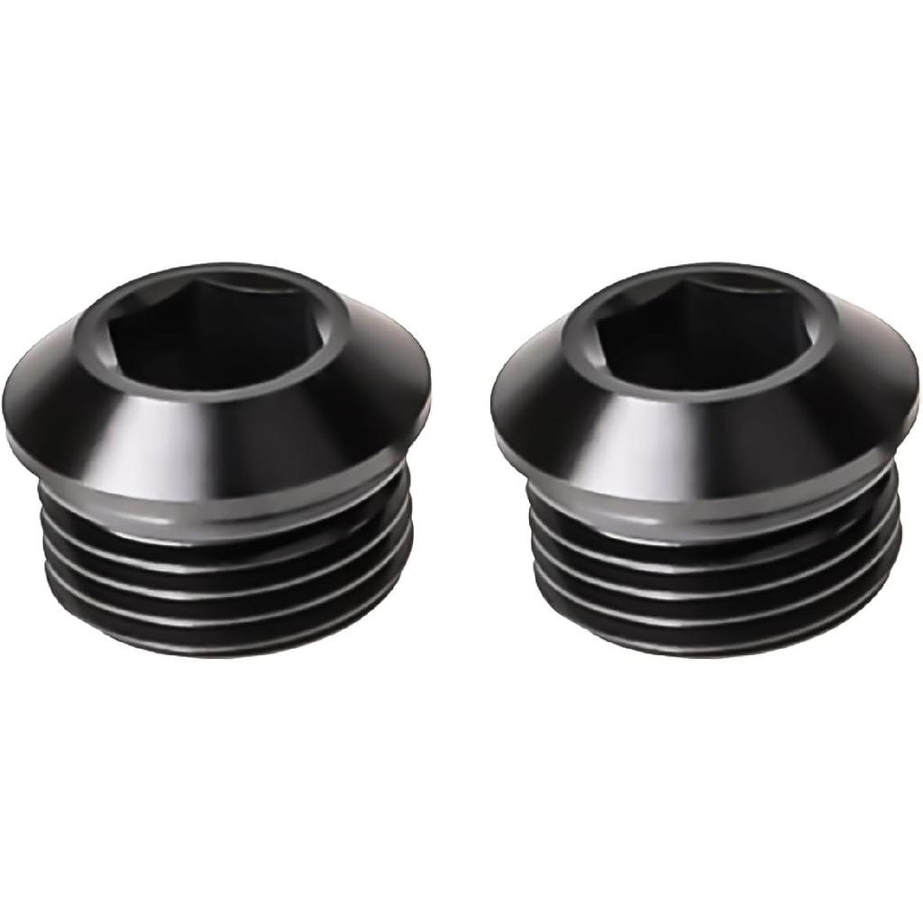 3AN Male Hex Socket Plug ORB Port with O Ring Fitting Adapter Aluminum Black, Pack of 2