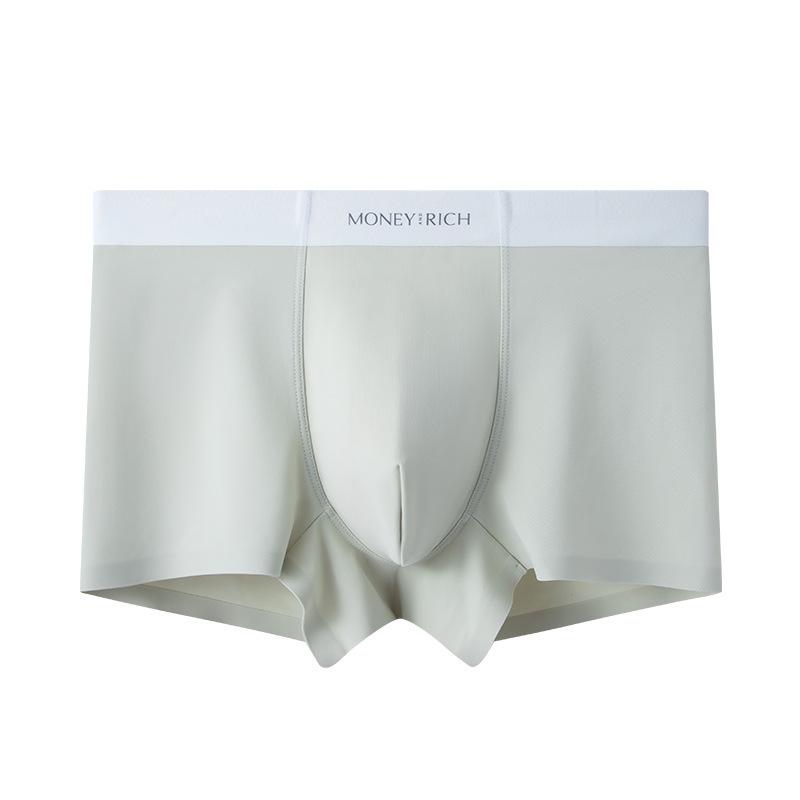 Men's Ice Silk Underwear Flat Corner Pants Ice Silk Breathable Seamless Sexy Men's Four Corner Shorts