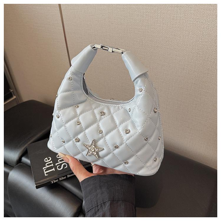 Crossbody Bag Women's 2025 New Trendy Fashion Diamond Bucket Bag Versatile Shoulder Chain Backpack