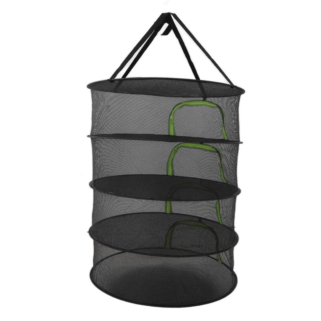 Foldable Plant Drying Net Multilayer Zipper Closure Design 60cm Diameter Herb Buds Dry Net with Storage Bag