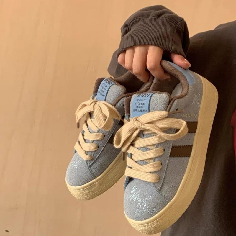 Dopamine Thick Baseplate Shoes Women's Spring and Summer Niche Versatile White Shoes Student Sports and Leisure Shoes Tide