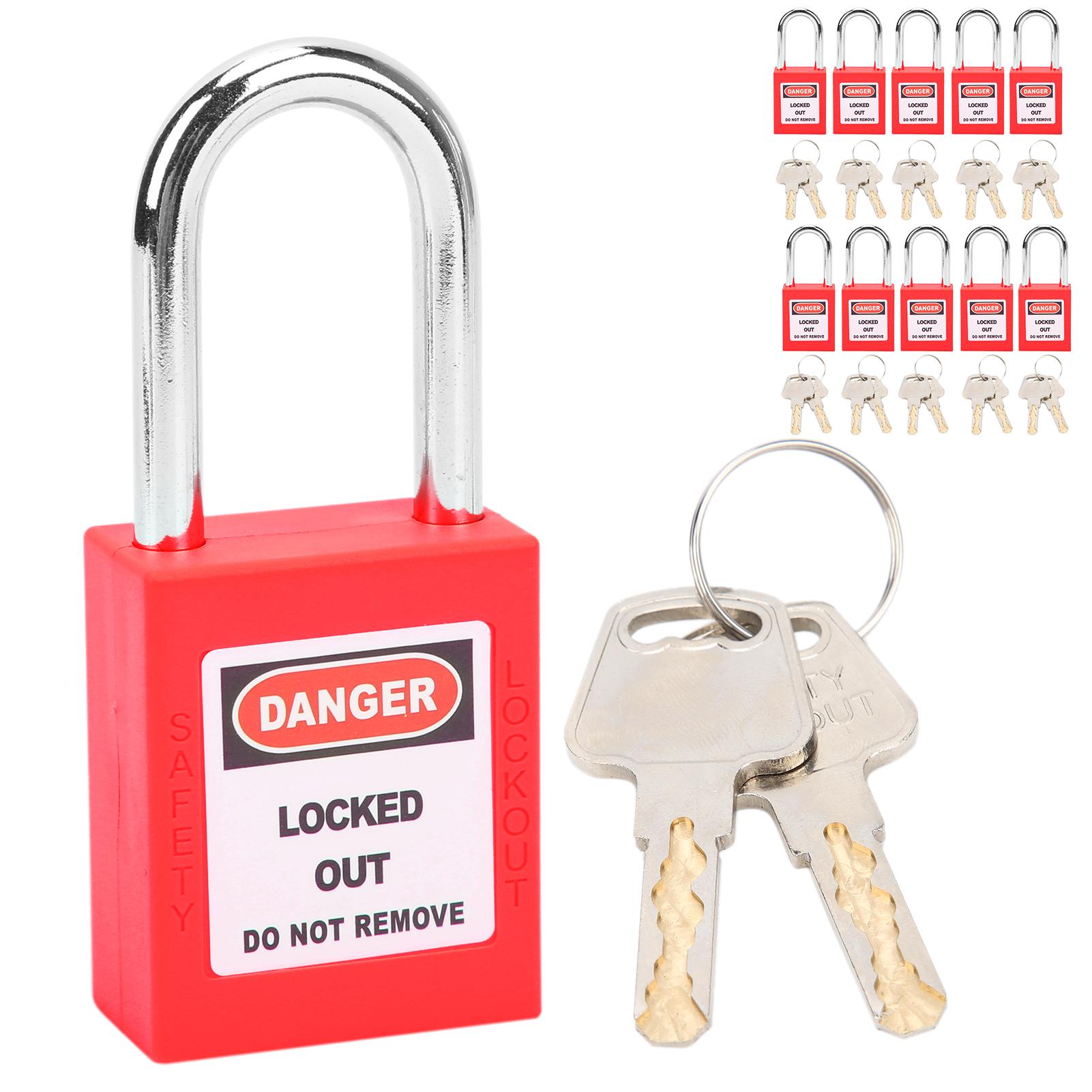 

10 Sets 38mm Lockout Lock Nylon Industrial Engineering Insulation for Chemical Power красный