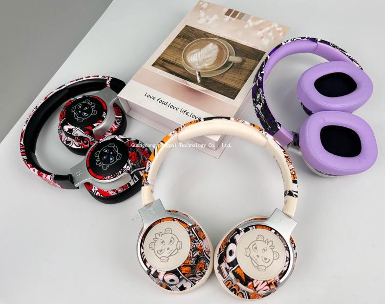2026 Graffiti Bluetooth Over-Ear Headphones - Long Battery for Gaming