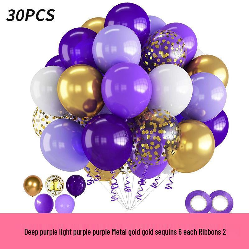 12" Sequin Confetti Balloons - Set of 30 for Christmas, Halloween, and Birthdays
