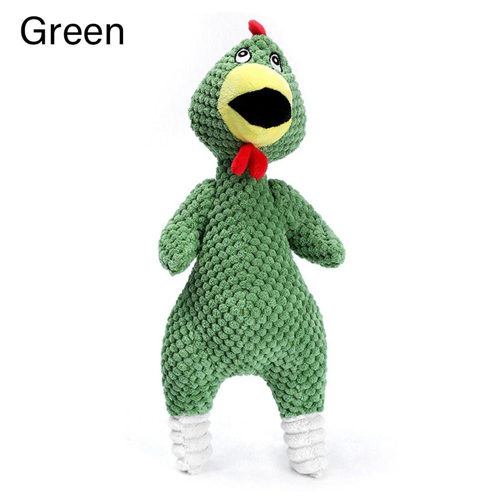 

Молярный интерактивный вельветовый питомец Игрушки для собак Скрипучая плюшевая жевательная игрушка Кричащая курица зелёный